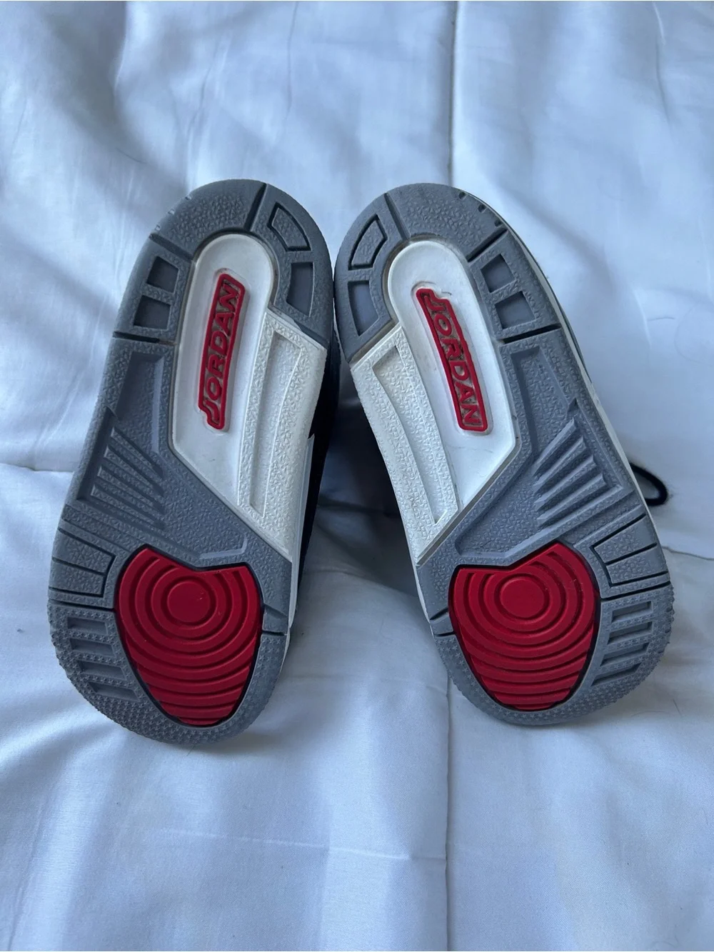 Jordan Kids Black/Gray/White/Red Retro 3s Style Sneakers